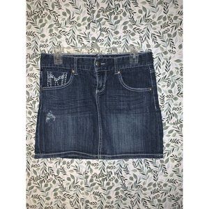 Maurices Denim Mini Skirt Embellished Jean Size 3/4